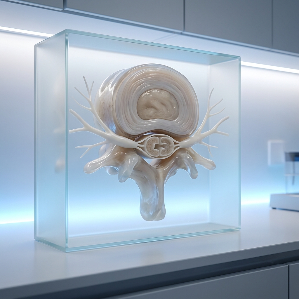 Lumbar spine anatomy cross-section showing intervertebral disc structure